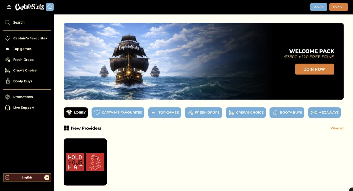 Screenshot Captain casino en ligne retrait instantané megaways